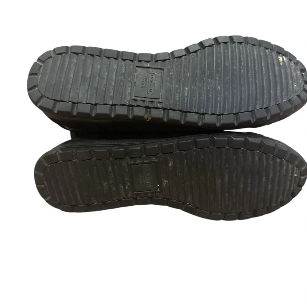 Coach Black Fold-Over Boots with Signature Pattern